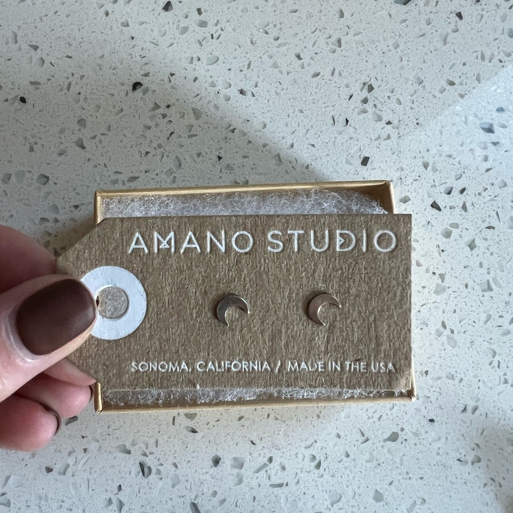 Amano Studio Sterling Silver Crescent Moon Earrings - NWT